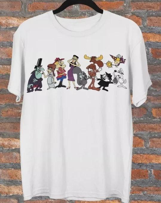 

Rocky & Bullwinkle Show T-shirt Unisex Cotton Tee All Size S to 5XL S