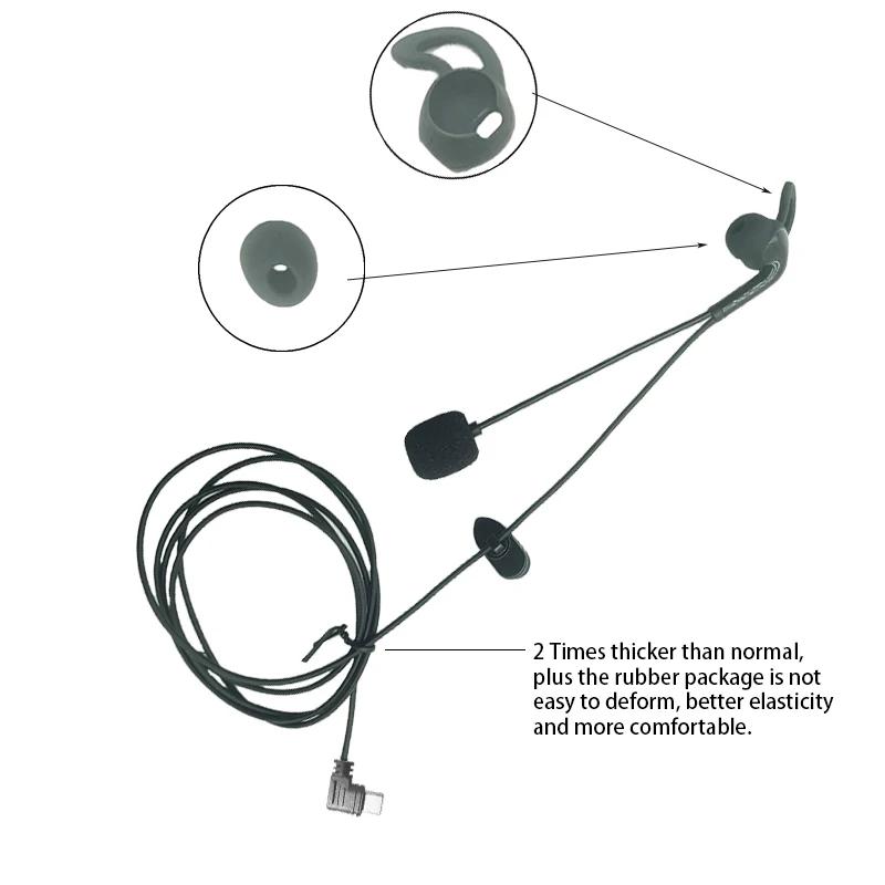 Type-C Plug Interface In-Ear Referee Headset Suitable For EJEAS V6 Pro+ /V4 Plus Motorcycle Helmet Bluetooth Intercom Headset