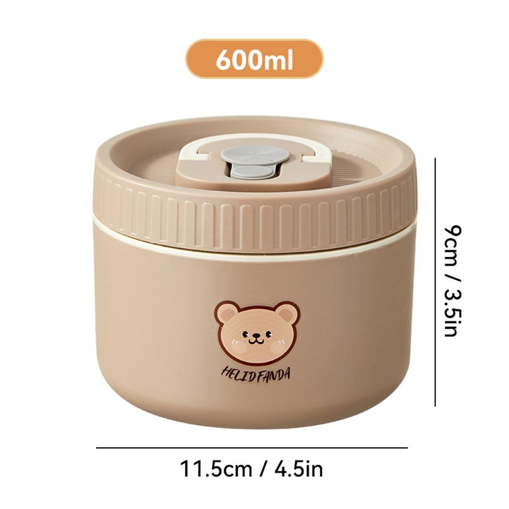 Kawaii 304 Stainless Steel Bento Box Thermal Lunch Box with Handle Microwave Safe Food Storage Containers for Kids Adults School