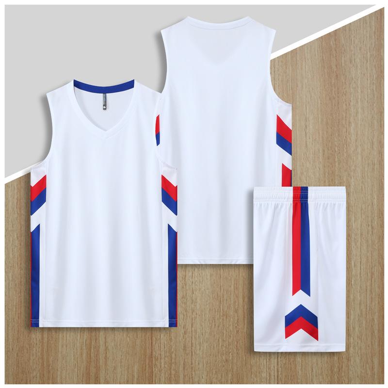 New basketball suit, adult children s basketball suit, summer game team sports vest, training camp jersey DIY XXS(120-130CM) белый