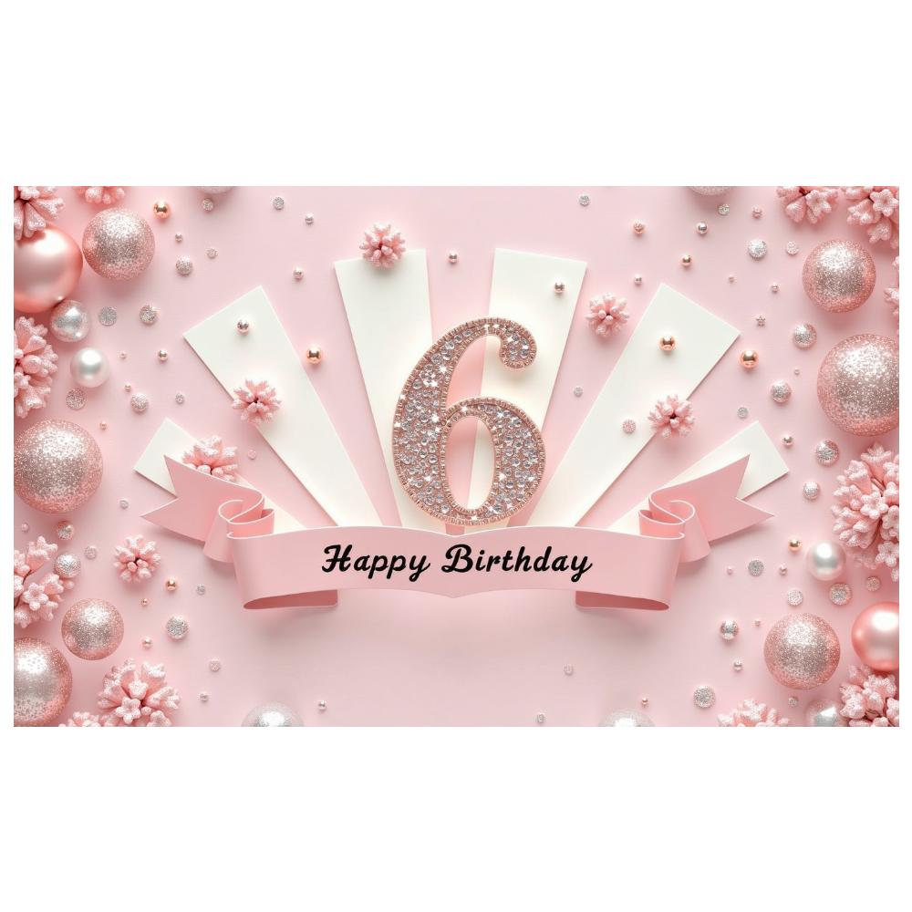 Creative  Banner  Six Birthday Banner  Kids Birthday Banner for Event Decor Indoor Decoration Party Decor