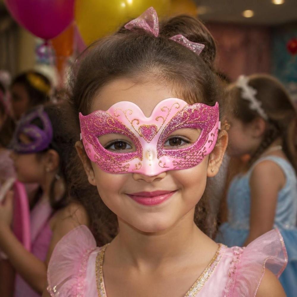 Máscara Ligera para Fiestas Infantiles Múltiples Colores Máscara de Mascarada Máscara Festiva de Disfraz Infantil Fiesta