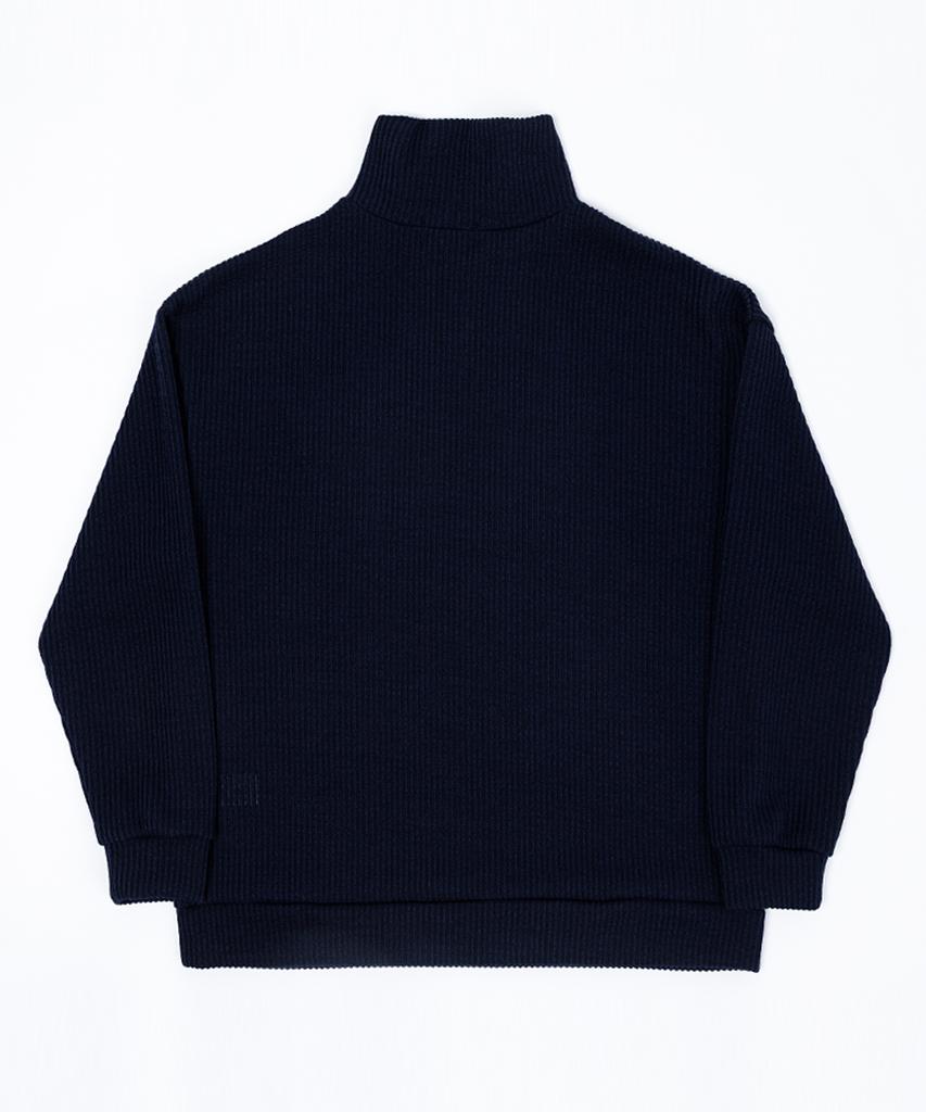 Seuteulaikeu Volume Rib Half Zipper Pullover (Navy)