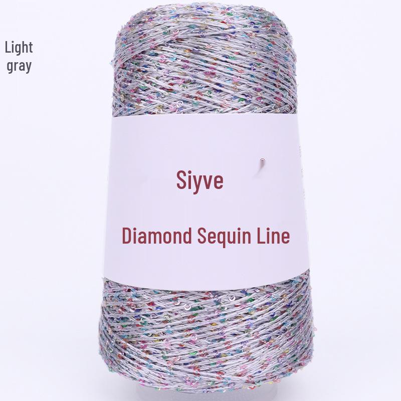 Filato di paillettes Siyue 2mm - Lana tessuta a mano per progetti fai da te (100 grammi)