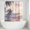 Modern Minimalist Beach Scene Shower Curtain With Polyester Fabric For Bathroom Decor