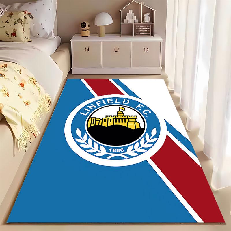 Linfield FC Logo Carpet Design suitable as a non-slip mat for the living room or bedroom sofa