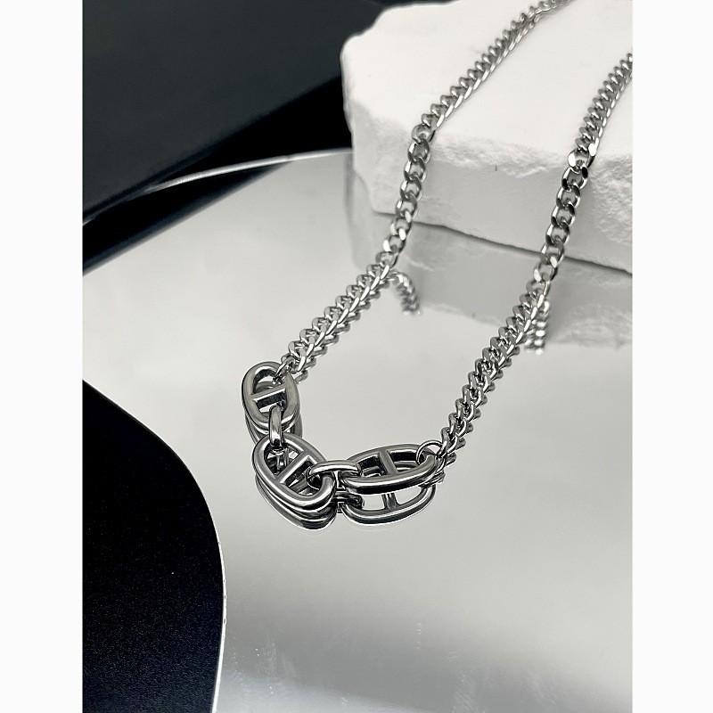 Minimalist Stainless Steel Collar Chain With Geometric Design For Unisex Fashion Accessory