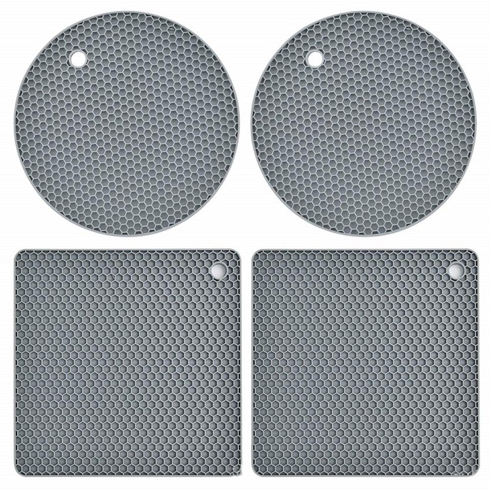4-teiliges Silikon-Topfhalter-Set, wiederverwendbar, hitzebeständig, rutschfest, antihaftbeschichtet, Küchenzubehör für heiße Töpfe, Pfannen