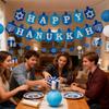Hanukkah Decorations Banner Happy Hanukkah Banner Party DIY Decor Garland for Home Indoor Blue Glitter Supplies