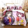 NEKOPARA OVA Themed Duvet Cover + 2 Pillowcases, Kawaii Cat Maid Anime Graphic Bedding Set Home Dorm Decoration