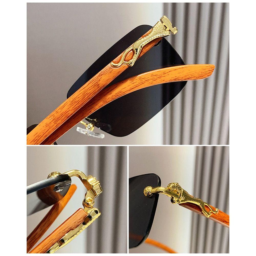 Vintage Rimless Sunglasses UV400 Gradient Eyewear Retro Metal Sun Glasses  for Women & Men