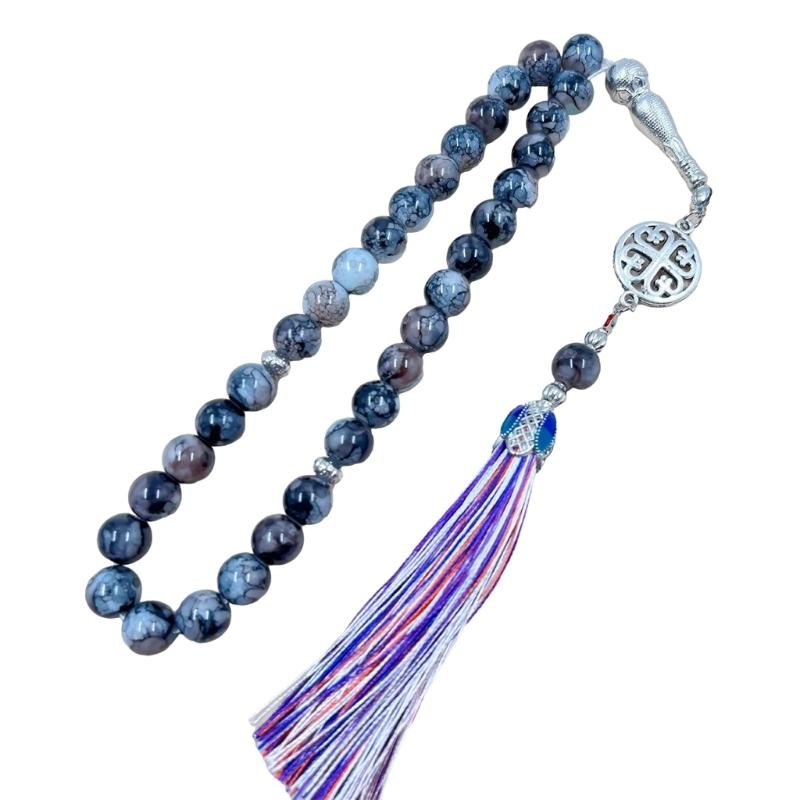 Elegant Prayer Beads Rosary Bracelet Prayer Bracelet Glass Texture Beads Bracelet Suitable for Various Occasions