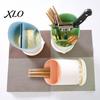 Split Cutlery Storage Box Multi-compartment Draining Chopstick Holder, Plastic Utensil Organizer with Drain Detachable Tube for Home Tray, Compact