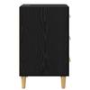 Nightstand Black Oak Effect 40 X 40 X 66 Cm Engineered Wood