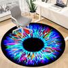 1pc Psychedelic Eye Print Chair Carpet for Office, Round Non Slip Durable Large Size Office Carpet, Suitable for Office