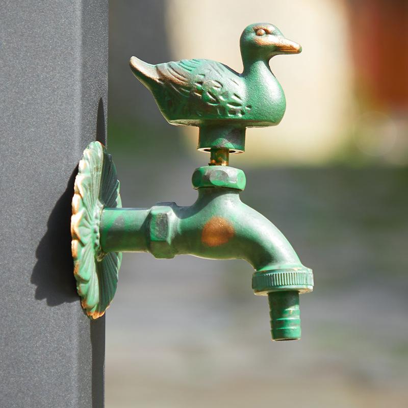 Rubinetto da Giardino Retrò Ottone Antico Scuola Materna Montaggio a Parete Animale Rubinetto Acqua Fredda Rubinetto per Lavabo