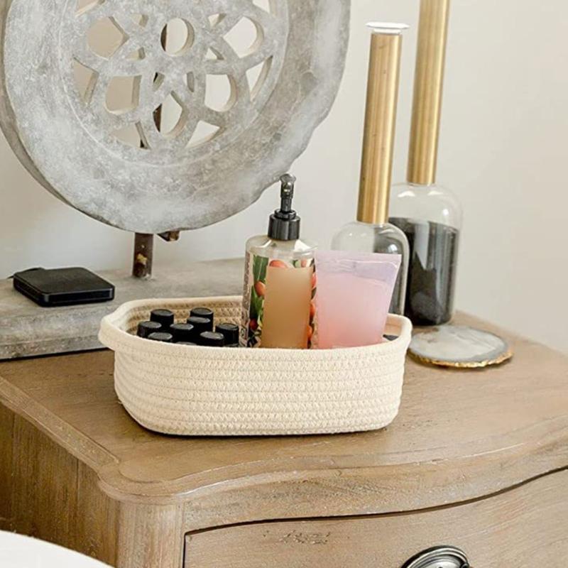 Sturdy Cotton Rope Storage Baskets Set of 5 Accessory for Organizing Clothes Toy And Enhancing Home Decoration