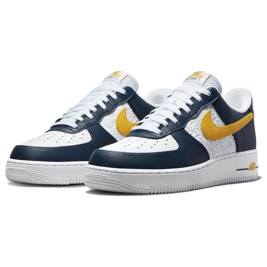 Nike Air Force 1 07 Embossed Hoops - Dark Obsidian Men Sneakers Blue White University-Gold FJ4209-400