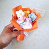 Mini Puffs Crochet Flower Bouquet Artificial Flowers Handmade Finished Bouquet for Wedding Party Decor Knitted Flower Craft