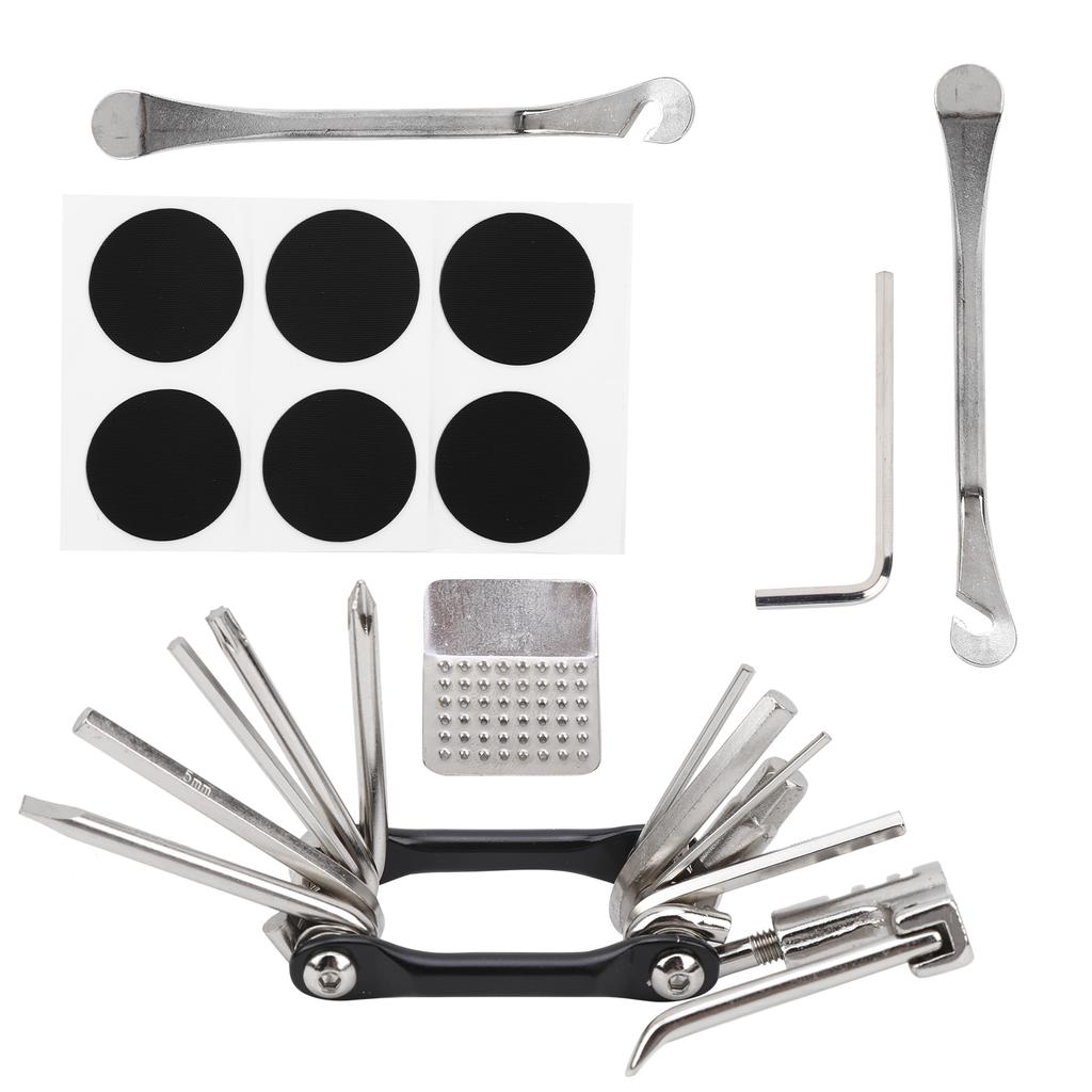 Fahrradreifen Reparaturset Tragbare Tasche Reifenheber 11 in 1 Multifunktions Fahrradwerkzeugtasche