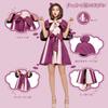 [DECEED] Halloween Cheshire Cat Costume for Women - Cute Purple Cat Outfit with Cat Ears/Cape/Tail - Perfect for Halloween Events, Parties, School Fes