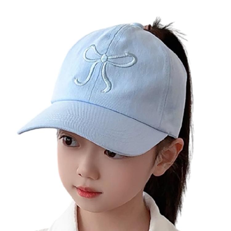 Kids Outdoor Sun Protection Hat Cotton Polyester Mix Adjustable Closure Bows Embellishment 5 Vibrant Colors