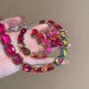 Elegant Rhinestone Geometric Earring and Necklace Set with Color Block Design