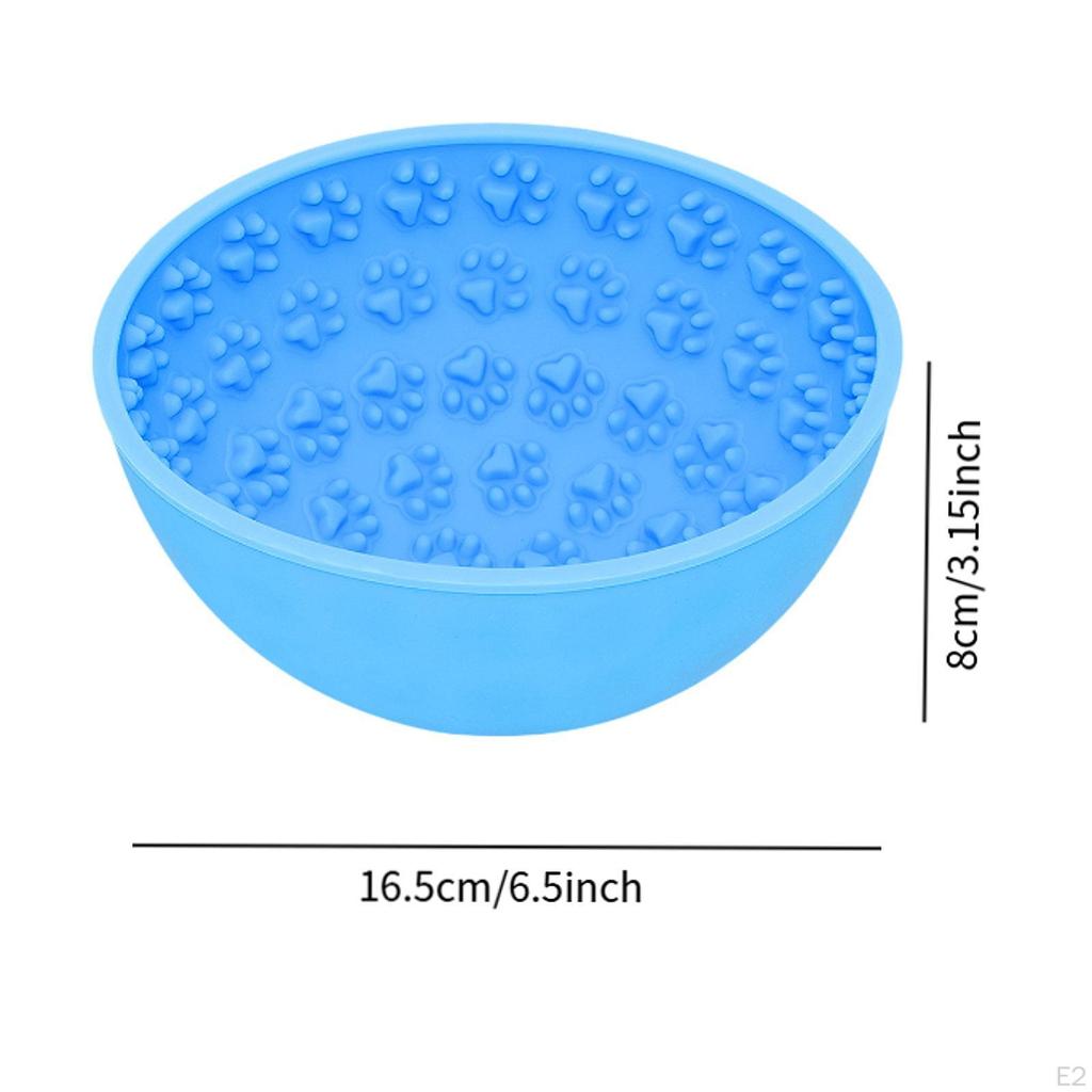 Dog Slow Feeder Bowl Silicone Pet Feeding Dish for Cat Supplies Blue