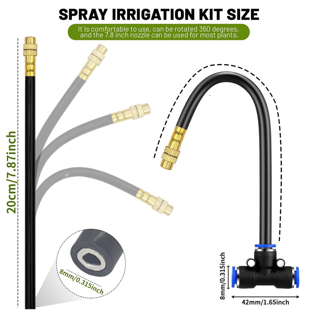5-30M DIY Free Bending Universal Sprayer Kit 8mm Hose Patio Misting Cooling System for Garden Plant Fogging Watering Irrigation