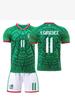 Kids' Mexico Football Jersey Set: Home No. 14 Hernandez & No. 22 Lozano.