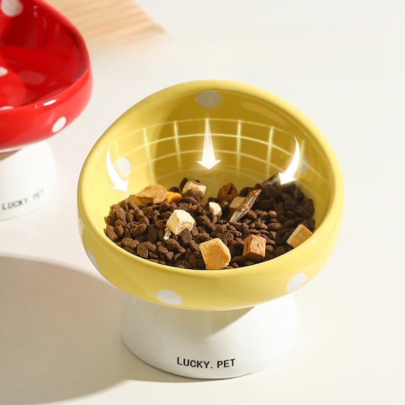 Cat Bowl Ceramic Oblique Mouth Protection Cervical Spine Drinking Bowl Grain Basin Cat Rice Bowl Pet Supplies