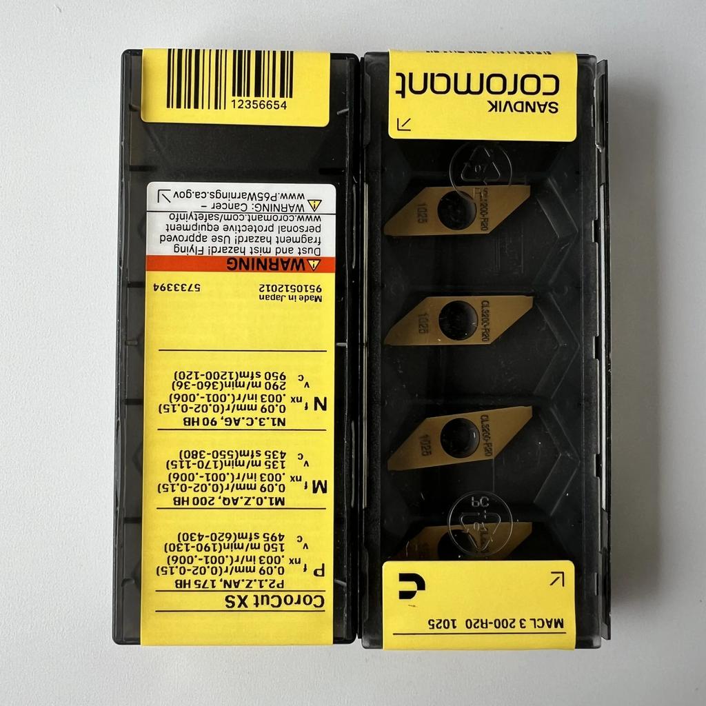 SANDVIK / MACL3200-R20 1025 / Industrial indexable Carbide Inserts 10 Pcs