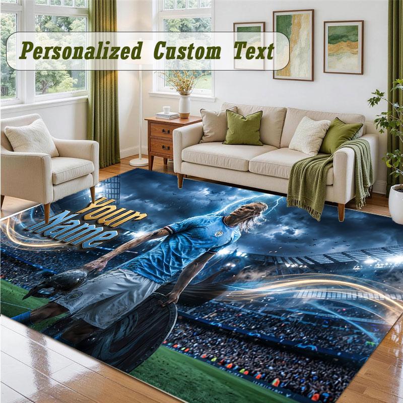 Crystal Velvet Square Rug Custom NameErling Haaland Pattern Non Slip Home Floor Decor Rug