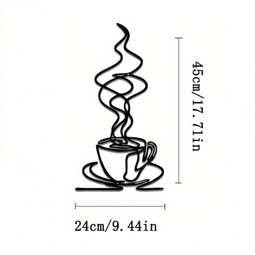 Metalowy Kubek do Kawy Sztuka na Ścianę Rustykalny Wystrój Kuchni Znak do Baru Kawiarni Prezent