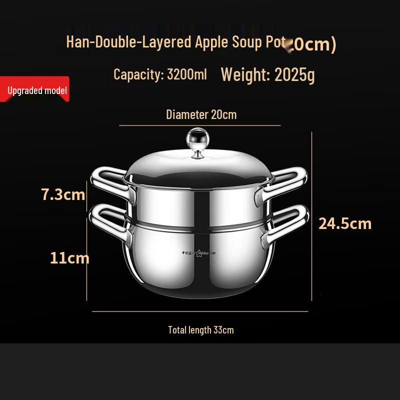 Wutuo 304 Stainless Steel Steamer & Stockpot