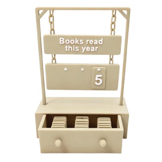 Book Read Tracker 3D Printed Shelf Sign Chapter Counter Book Read This Year Tracker with Interchangeable Number Sets Gift for Book Lovers