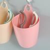 Hanging Trash Can Mini Multifunctional Space Saving Plastic Hanging Storage Bucket for Desktop