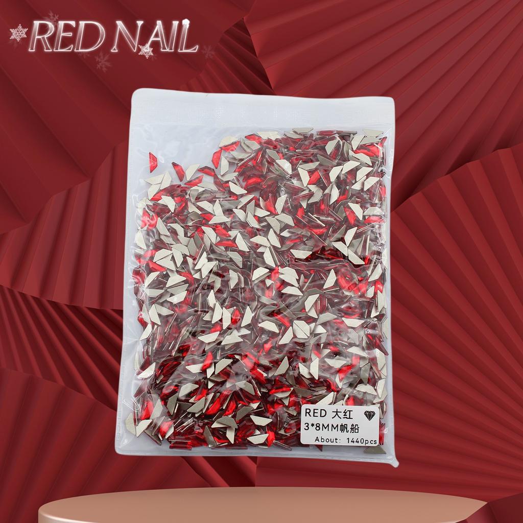 Pachet întreg de Crăciun de Anul Nou, mic, mare, roșu, fund plat, formă specială, diamant, artă pentru unghii, ornament pentru unghii, diamant roșu în formă specială