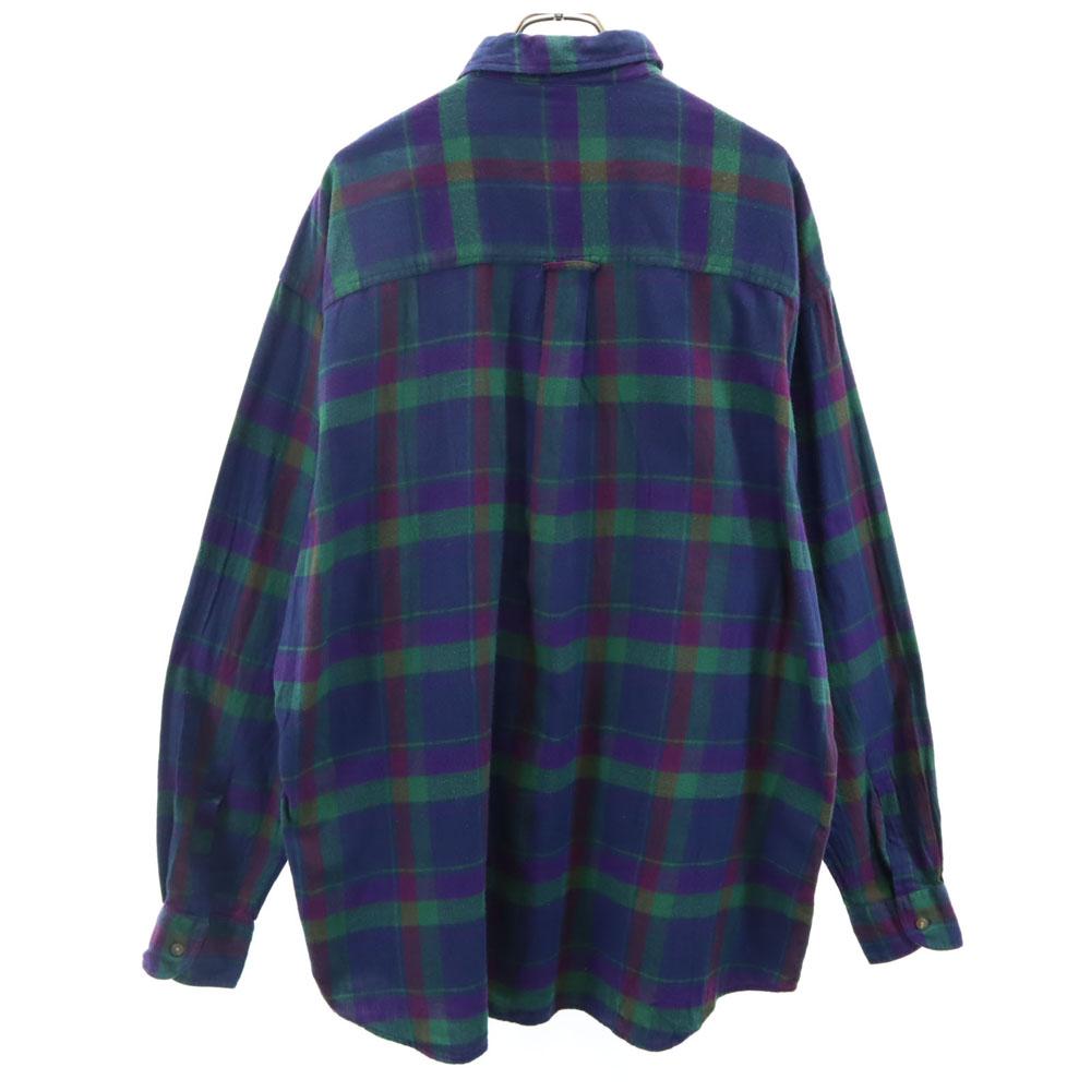 CHAPS RALPH LAUREN 80s vintage Check Pattern Long sleeve flannel Button down shirt Men's Used