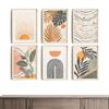 Plant Leaves Sun Line Geometry Boho Abstract Gallery Nordic Wall Art Posters And Prints Painting Pictures For Living Room Decor No Frame