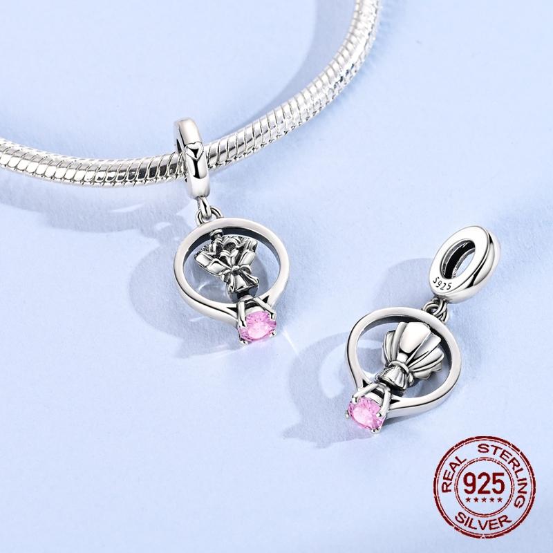 Ring Charms Copper Bridal Bouquet Dangle Pendant Fit Bangle Bracelet Necklace Diy Jewelry