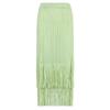 2025 Summer Pleated Tassel A-line Midi Skirt – High Waist Commute Design for Women