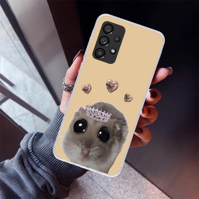 Lustiges trauriges Hamster-Meme Handyhülle Für Samsung Galaxy A12 A52S A42 A32 A22 A51 A50 Note 20 Ultra 10 S10 Plus A71 A70 A31 A30 A10S