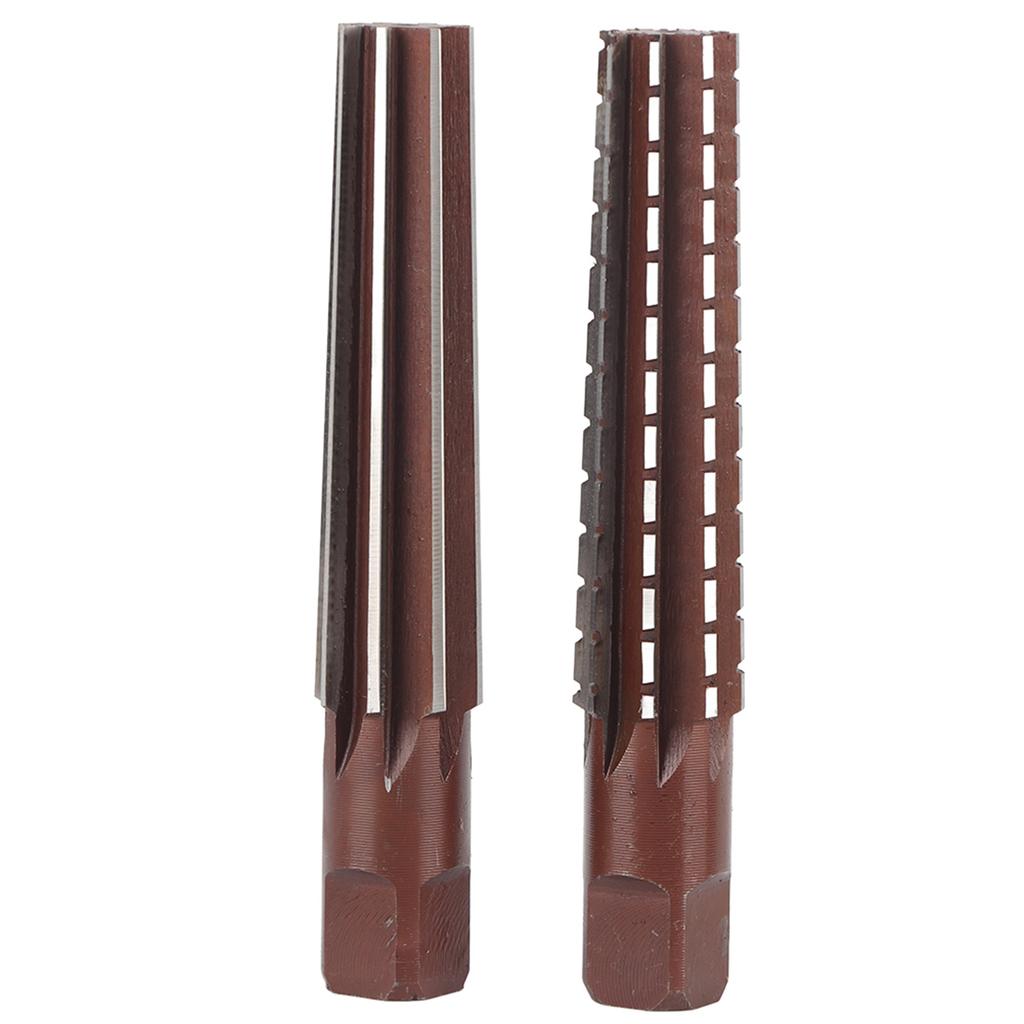 2PCS grobe feine Morsekegel Reibahle Handreibahle aus Hartstahl mit geradem Schaft(MT4# )