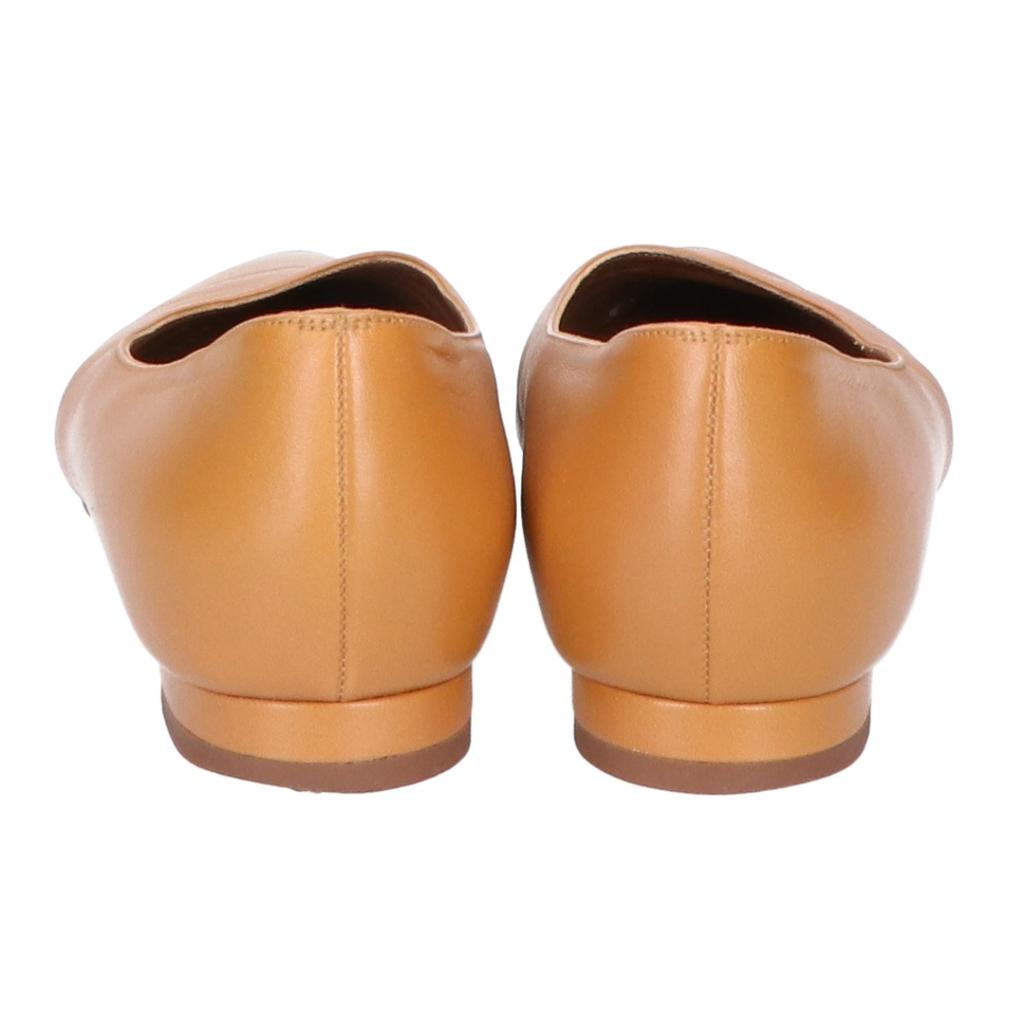 MANOLO BLAHNIK Leather pointed toe flat pumps/ shoes 37 1/2 BrownUsed