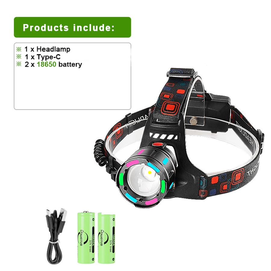 1116 Ultra Powerful LED Headlamp Super Bright 1111M Head Flashlight Rechargeable Head Torch Fishing Hunting Headlight 18611