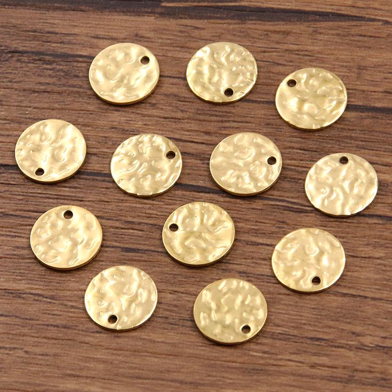 Stainless Steel Rippled Relief Beads for DIY Necklace Jewelry (6-12mm)