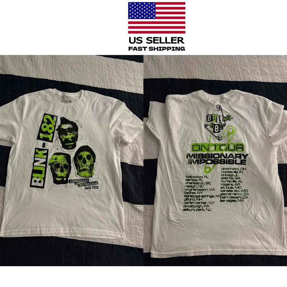 New Blink 182 Missionary Impossible Tour 2025  Unisex All Sizes Reprint Unisex T-Shirt L