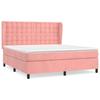 3129464 vidaXL Divan Bed with Mattress Pink 160x200 Cm Velvet