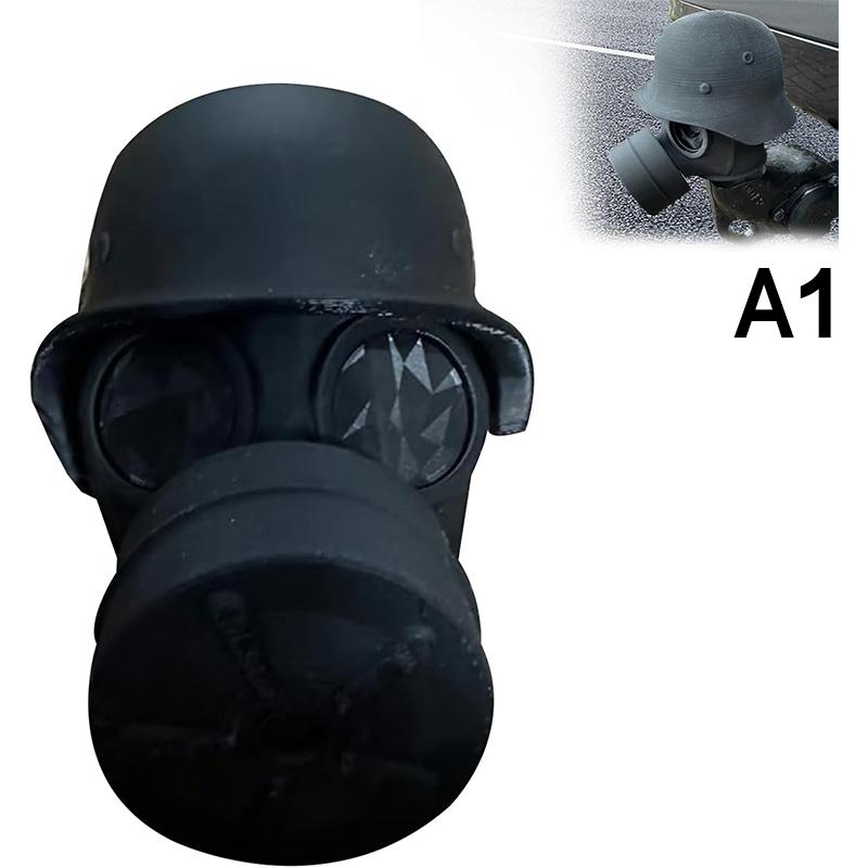 Trailer Hitch Cover With Steel Helmet And Gas Mask 3D Printed Trailer Hitch Ball Cover Prevent Receiver Tube From Rusting